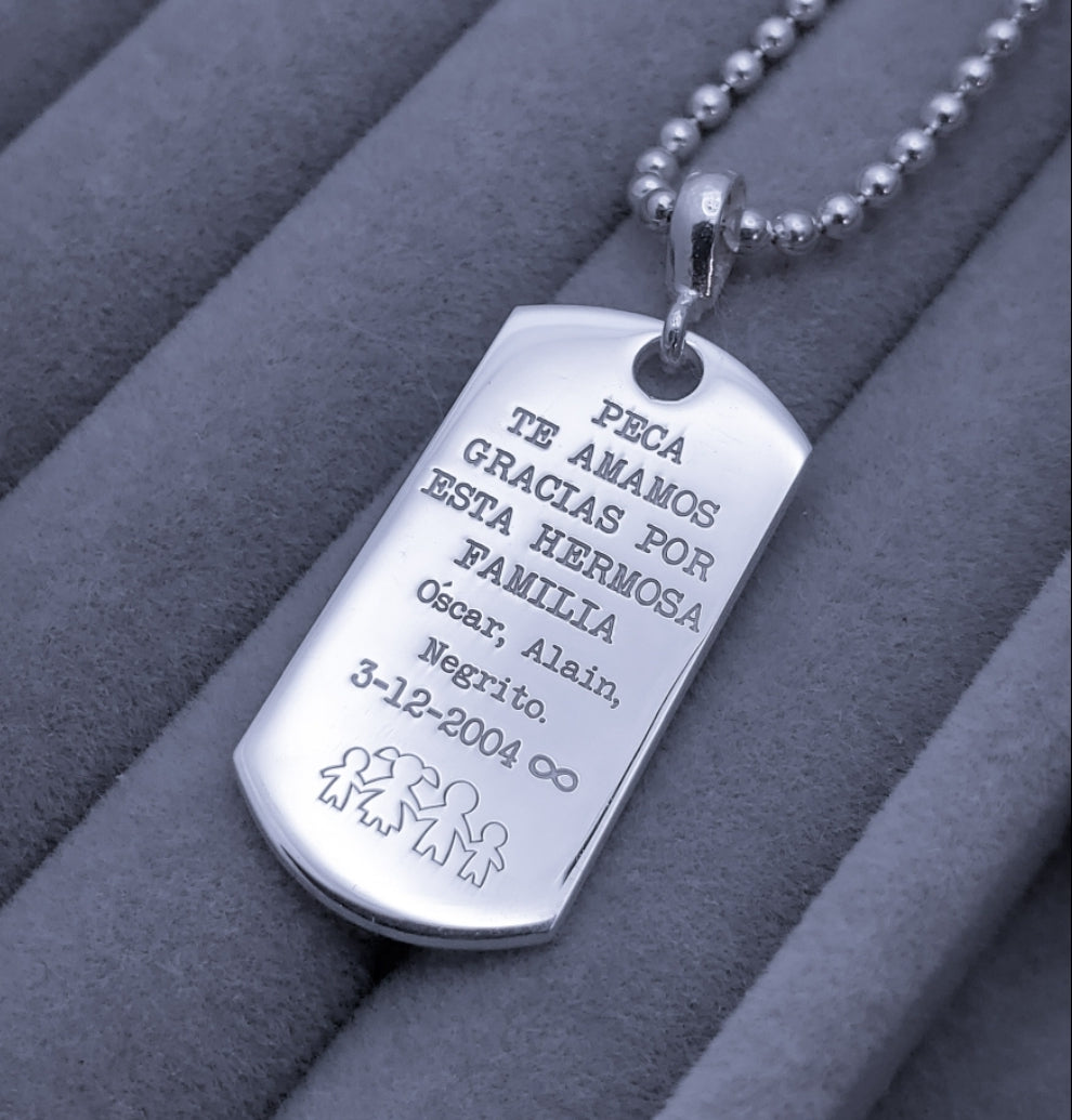 Collar Placa Grabada Personalizada