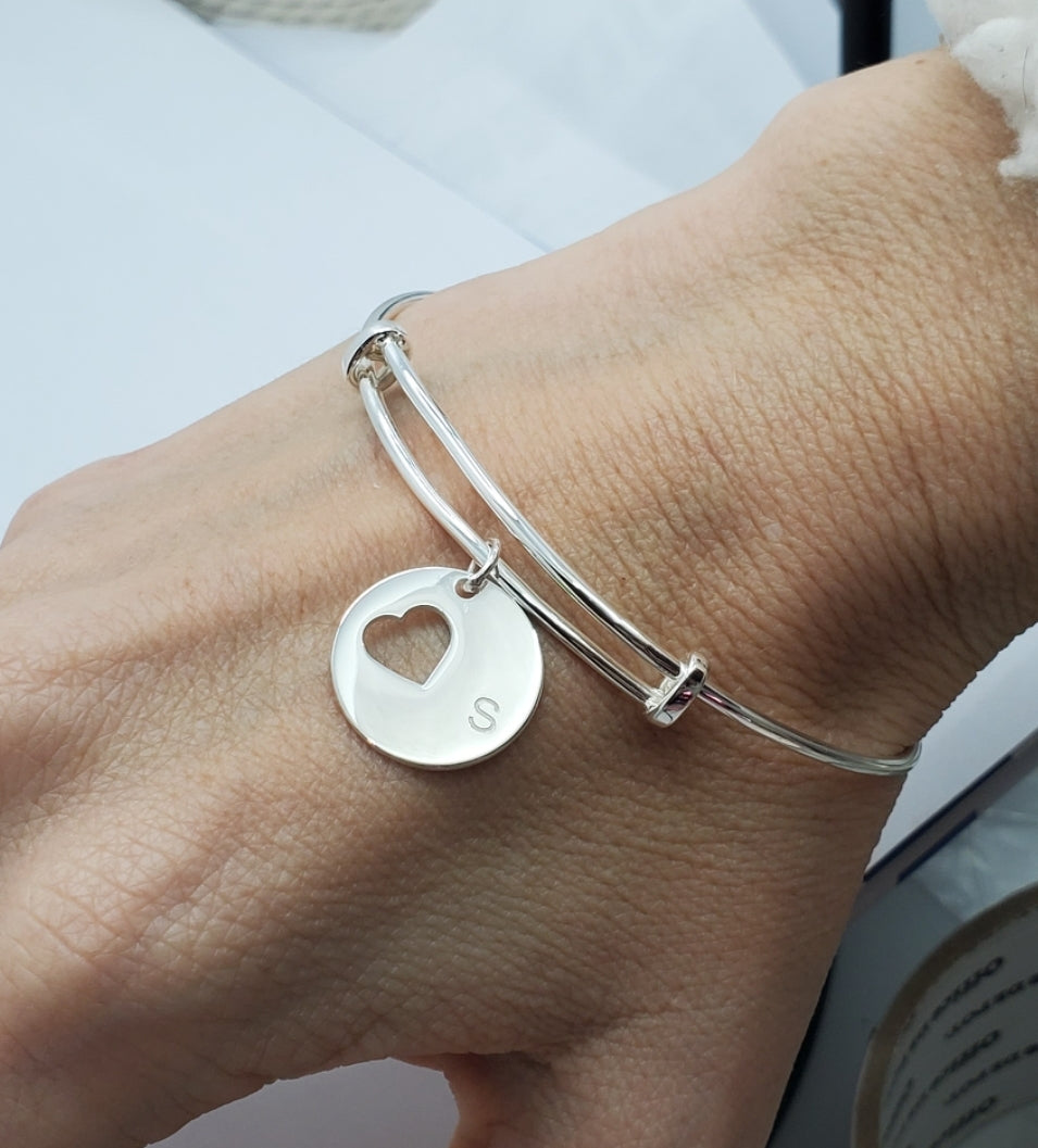 Pulsera plata corazón