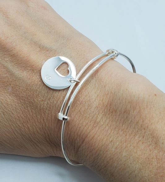 Pulsera plata corazón