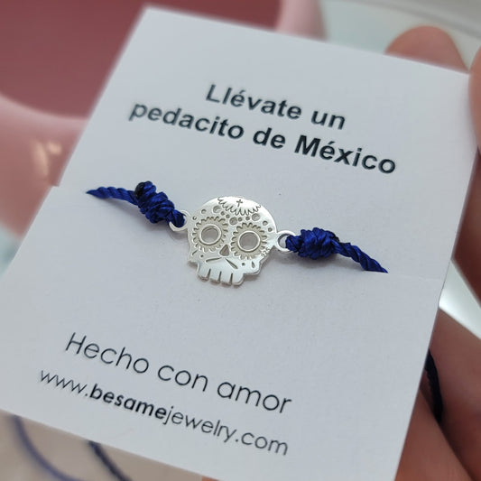 2 Pulseras Calavera hilo