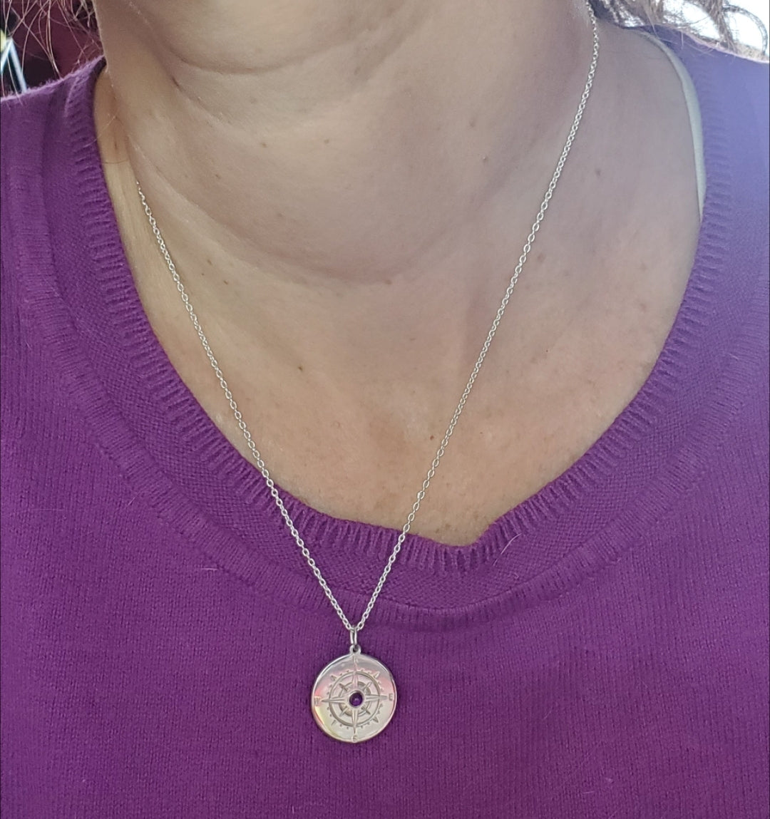 Collar Brujula con piedra