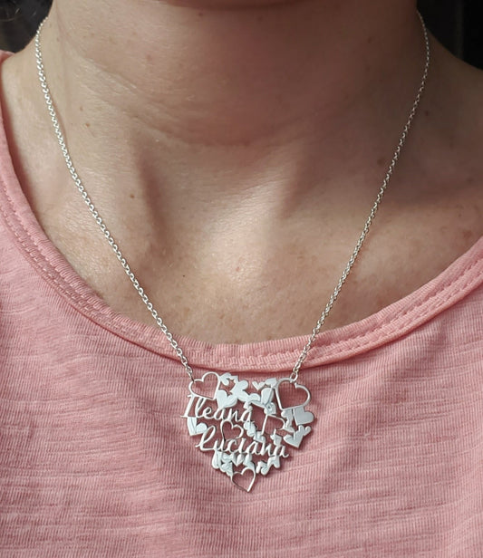 collar corazon plata
