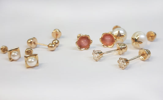 broquel bolita en oro14k