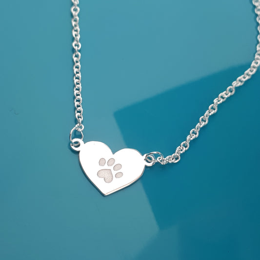 Collar Corazón y Huella