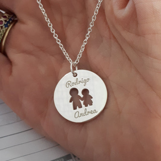 Collar Medalla Familia Personalizada