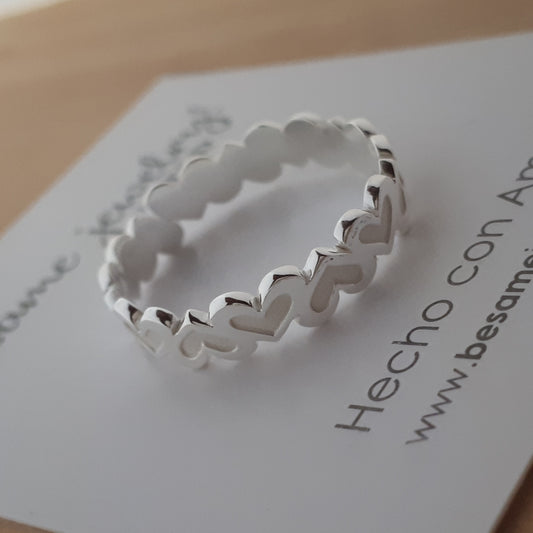 Anillo Corazones Grabados