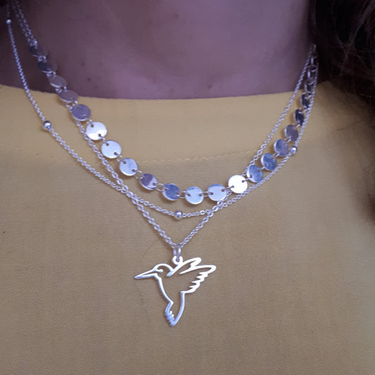Collar Colibrí silueta
