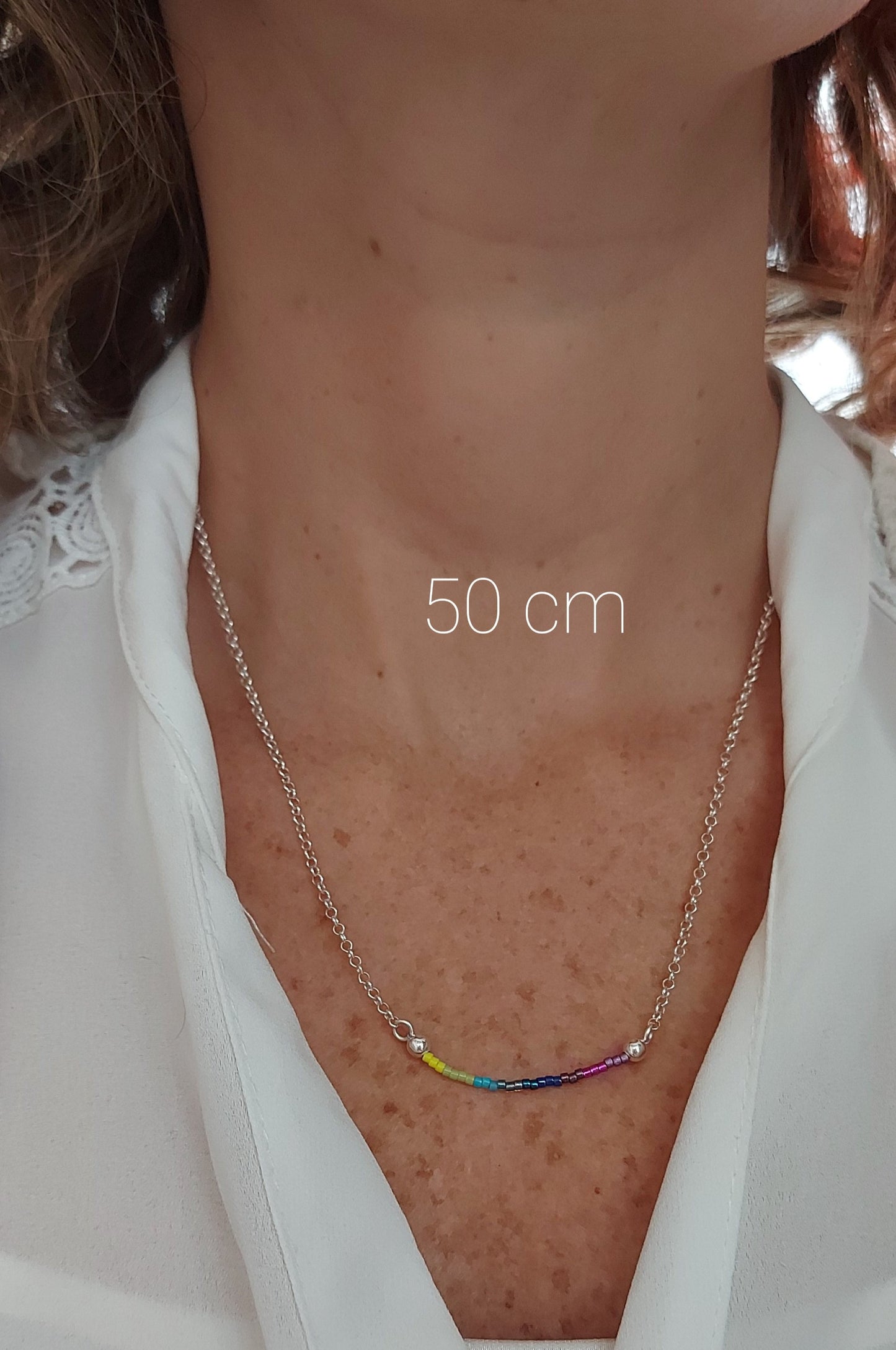 Cadena Rolo plata con chaquiras