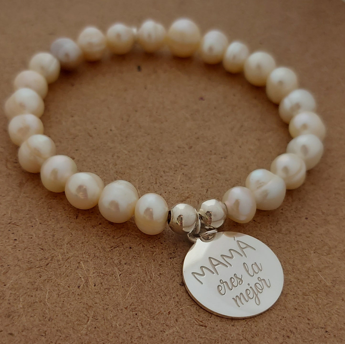 Pulsera mamá perlas