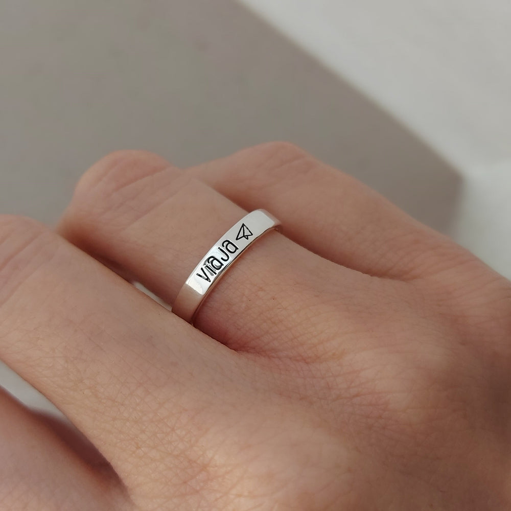 anillo palabra viaja plata