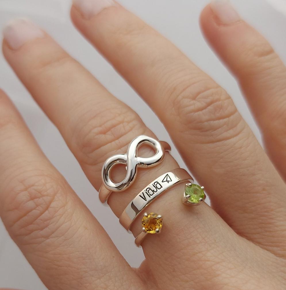 anillo de plata infinito