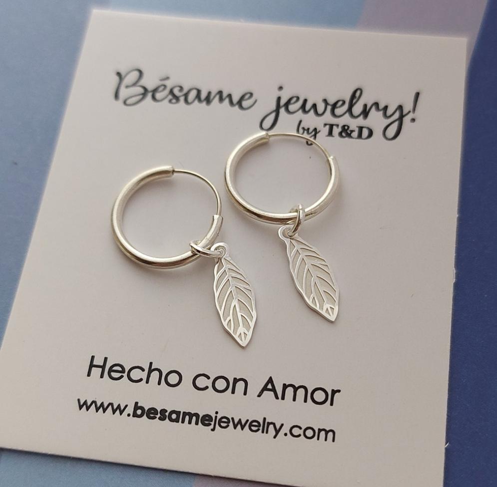 Aretes mini arracada Piercing hojas