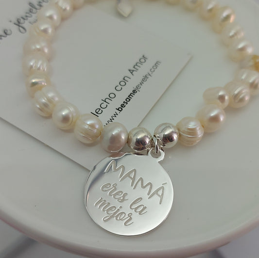 Pulsera mamá perlas