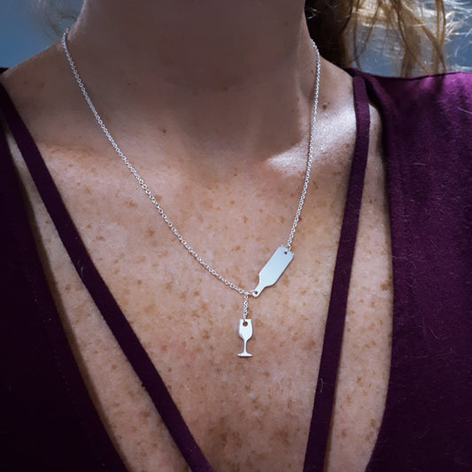 Collar botella y copa