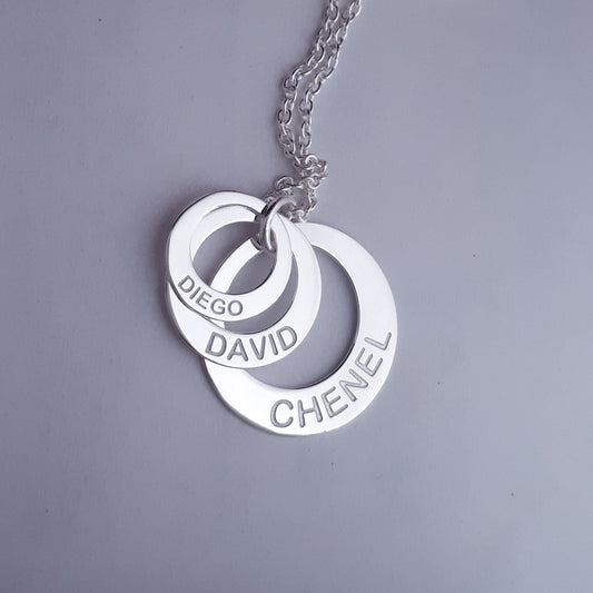 collar circulo grabado personalizado