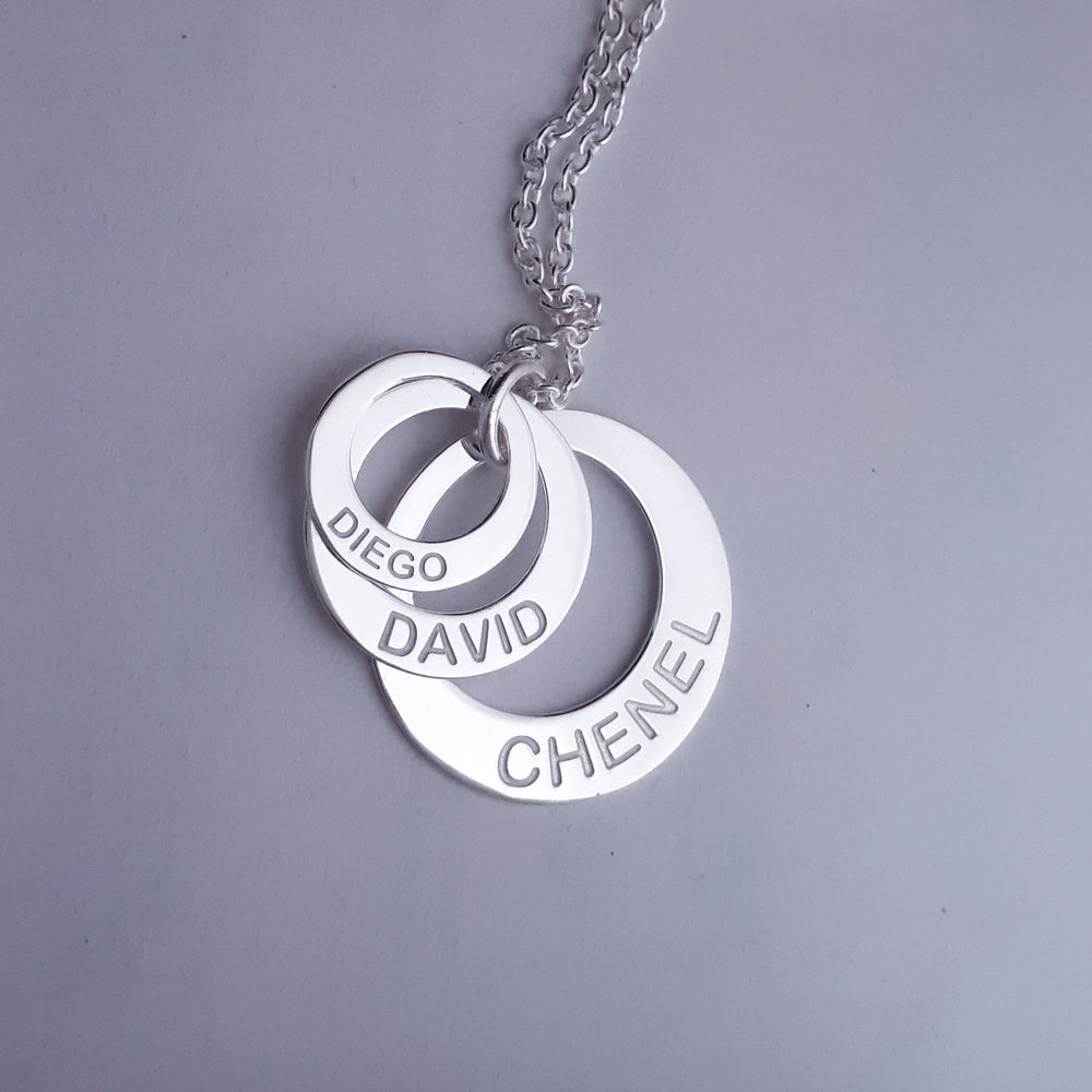 collar circulo grabado personalizado