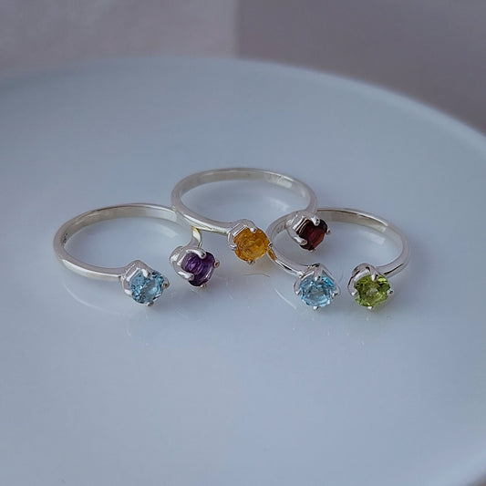 Anillo Tu y Yo piedras