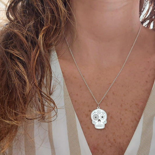 collar calavera plata mexicana joyeria