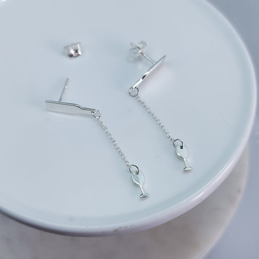 Aretes colgantes Copa y Botella