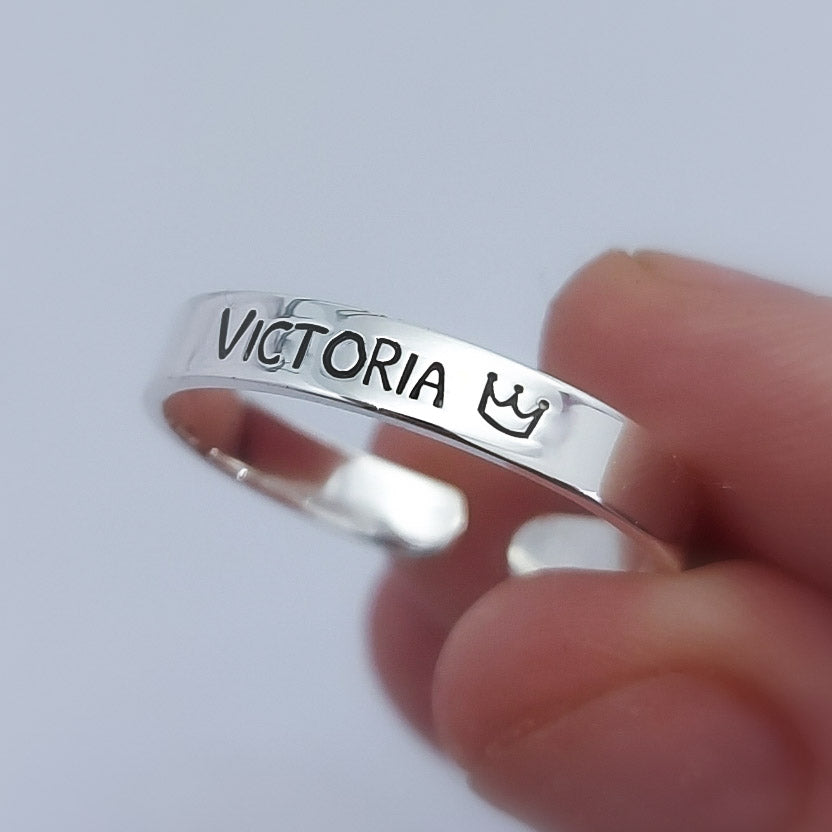 Anillo grabado Personalizado 3mm