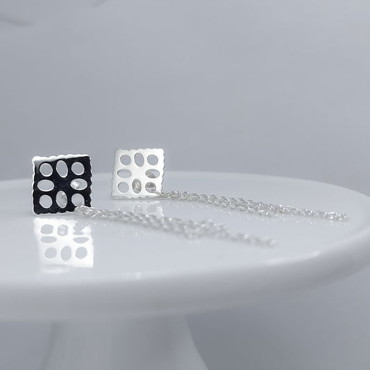 Aretes largos encaje