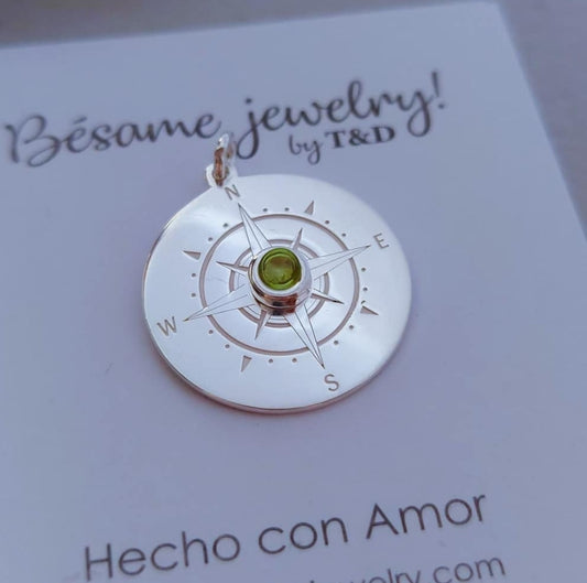 Collar Brujula con piedra