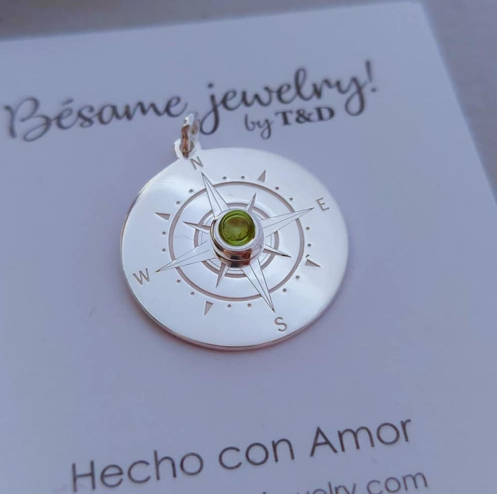 Collar Brujula con piedra