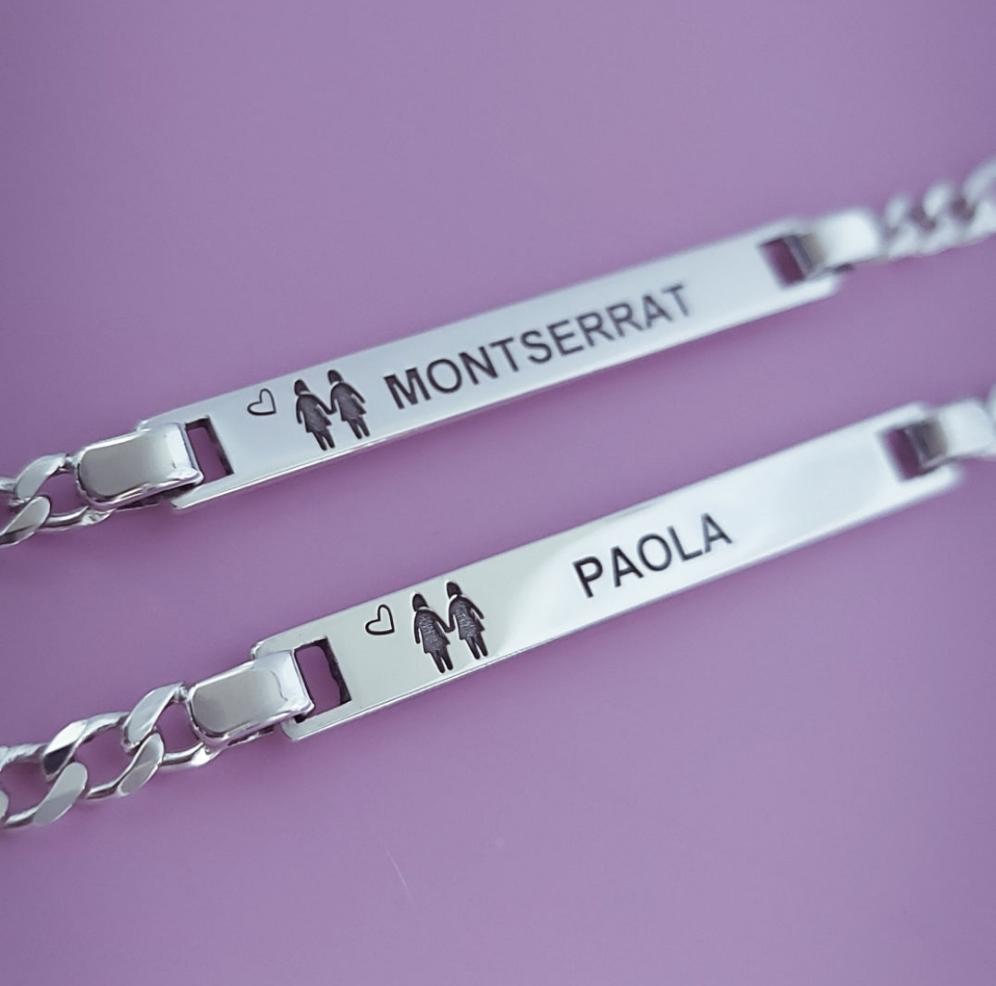 Esclava Grabada Personalizada 1 pieza