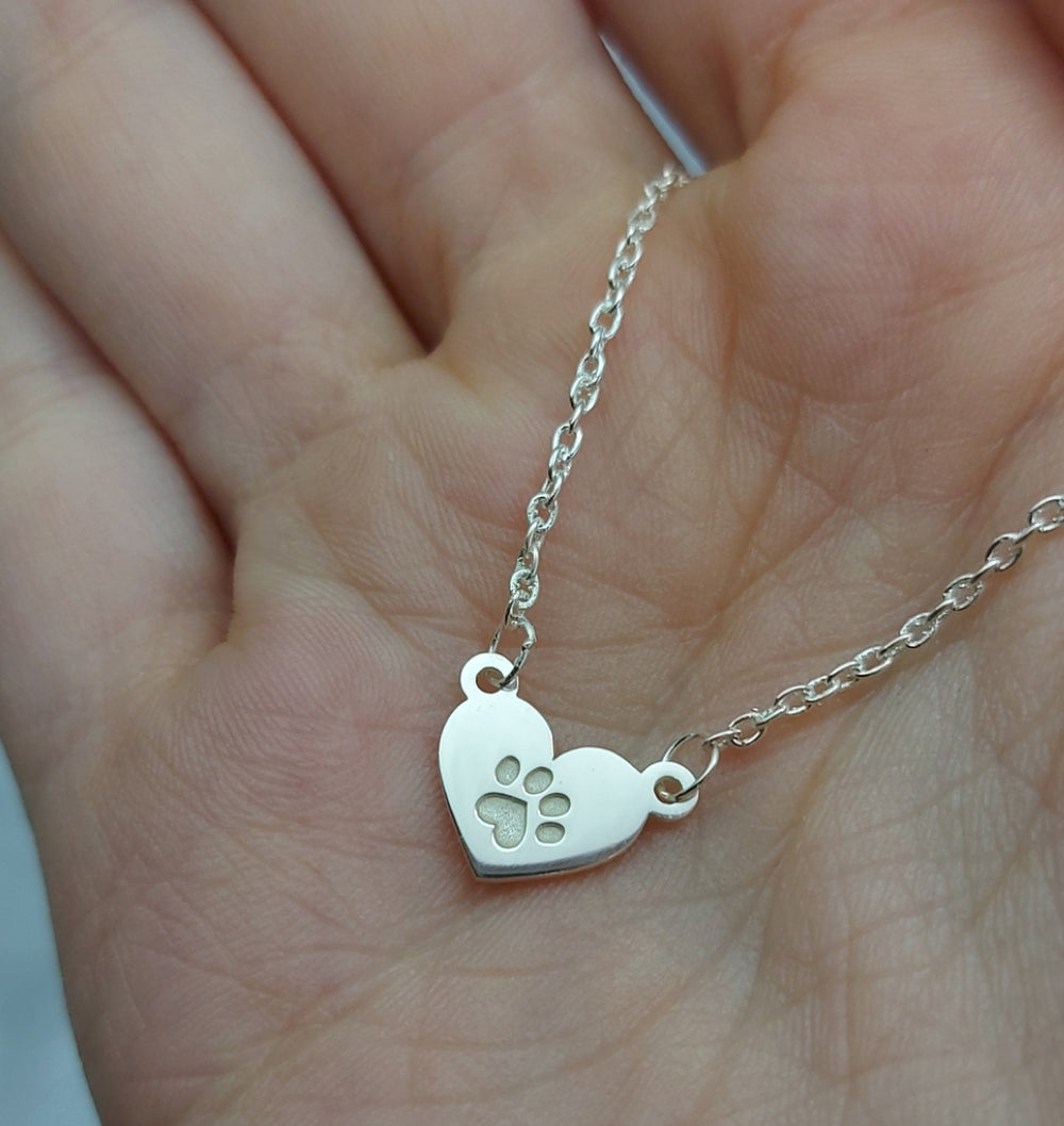 Collar Corazón y Huella