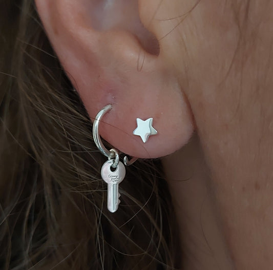 Aretes Mini arracada Piercing Llave