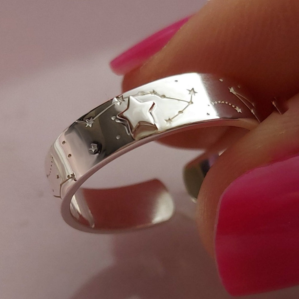 anillo constelaciones de plata