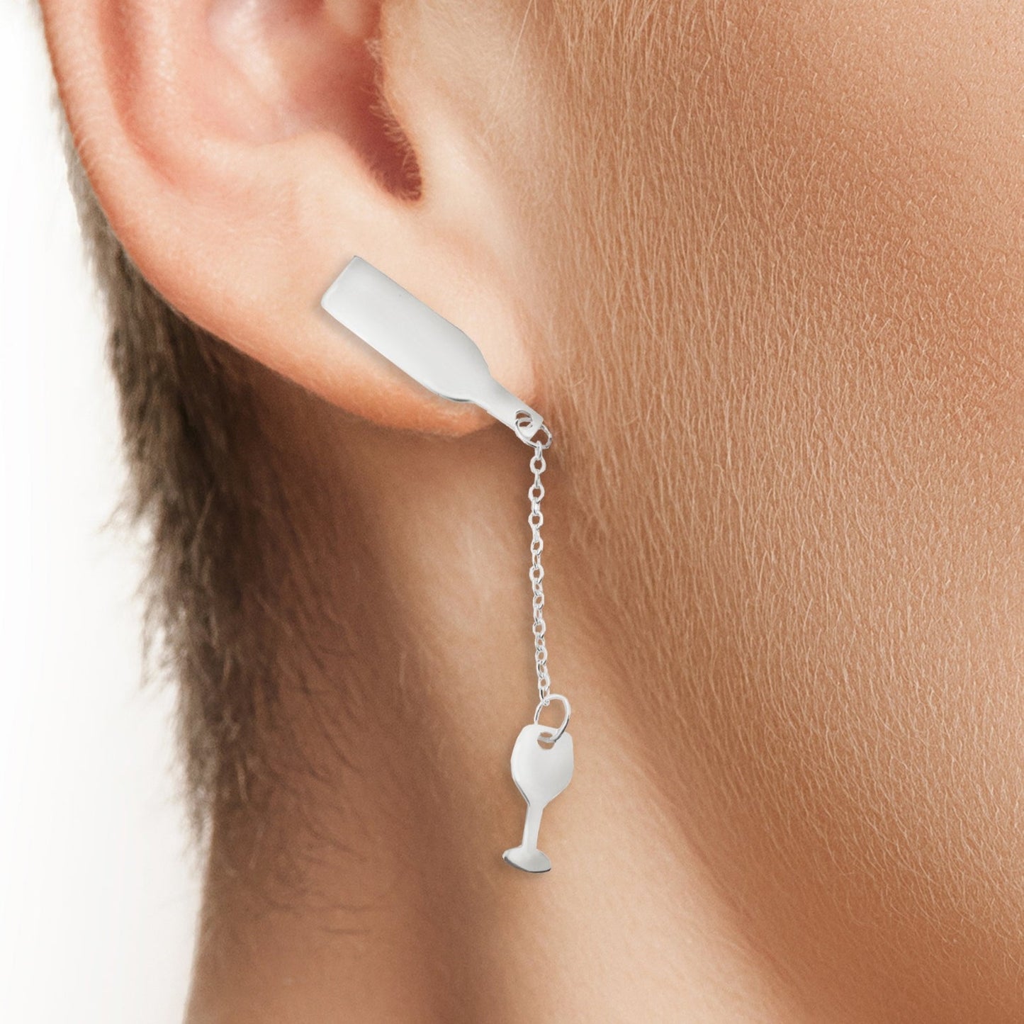 Aretes colgantes Copa y Botella