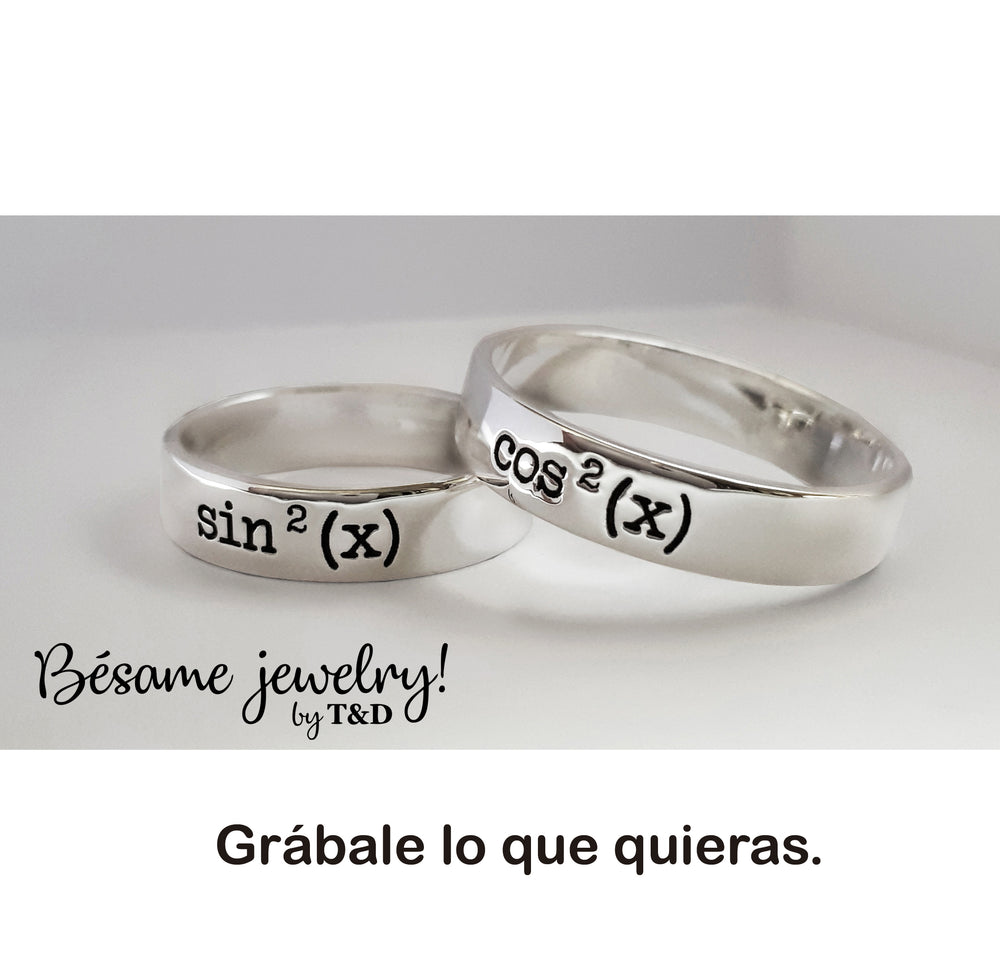 Argollas Grabadas Personalizadas Novios 5 y 5 mm