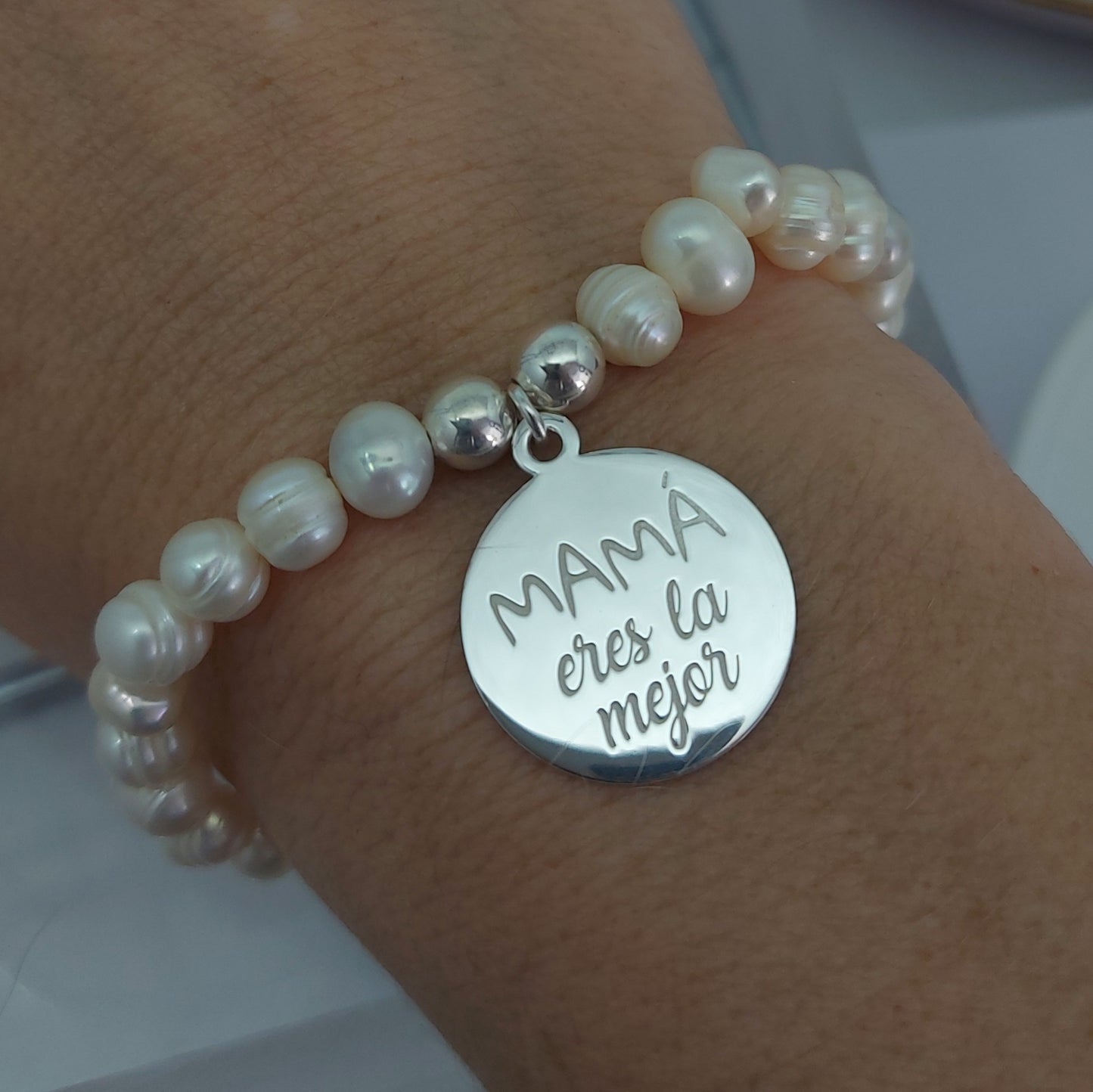Pulsera mamá perlas