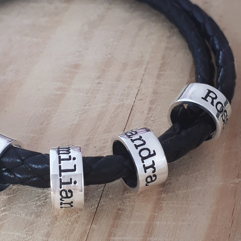 Pulsera Piel Cilindros Personalizada
