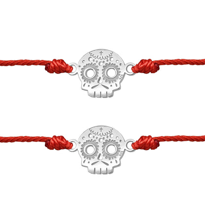 2 Pulseras Calavera hilo