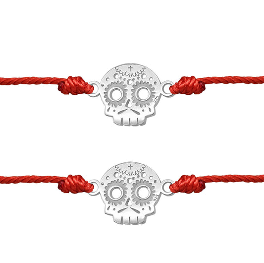 2 Pulseras Calavera hilo