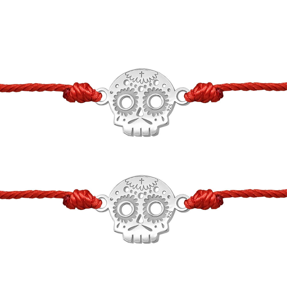 2 Pulseras Calavera hilo