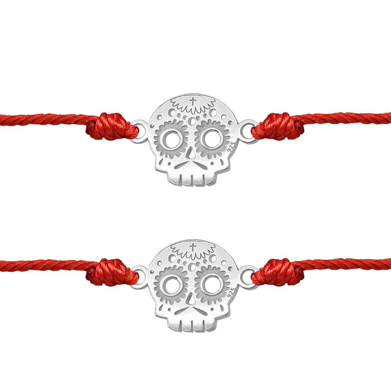 2 Pulseras Calavera hilo