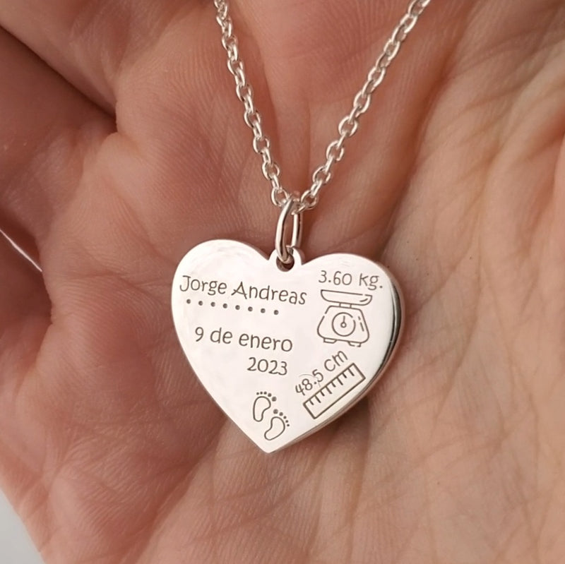 Collar corazón bebé