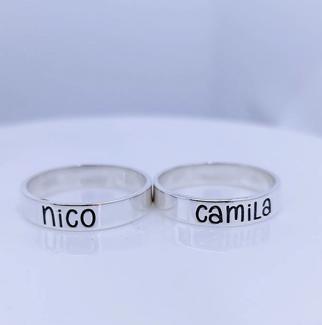 Anillo Hawaiano Grabado A Mano En Plata Esterlina 925 - Diseño Pergamino De 2 Mm - Perfecto Como Regalo único