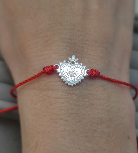 Pulsera Corazón hilo rojo