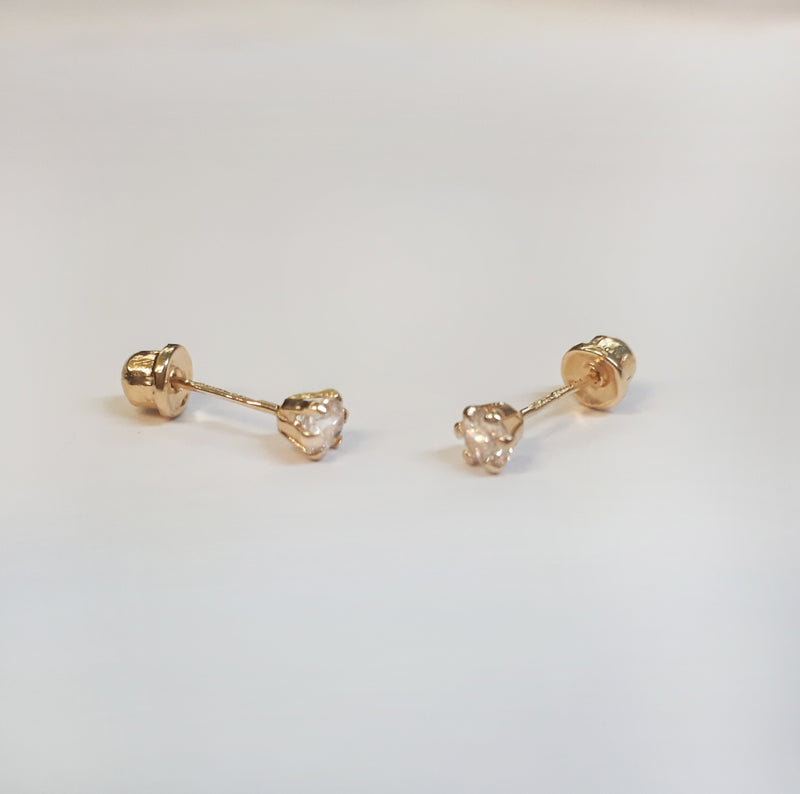 Broquel circonia  oro 14k
