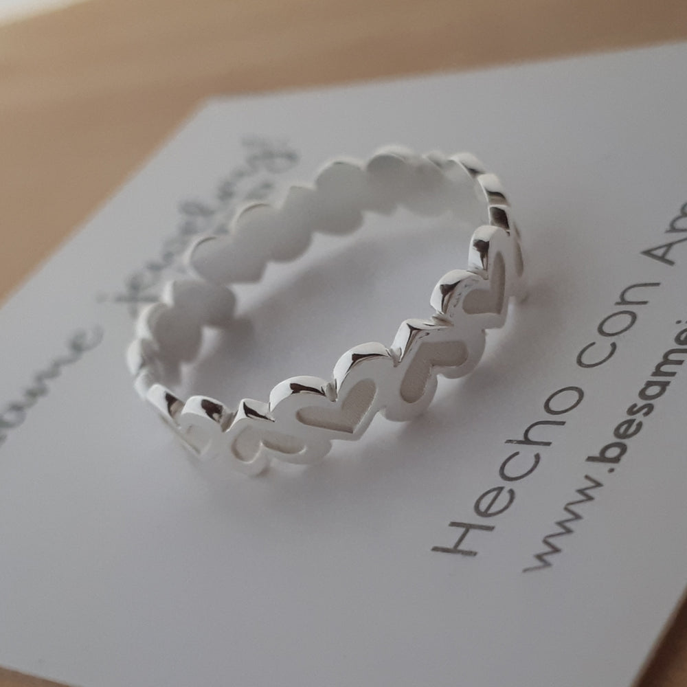 Anillo Corazones Grabados