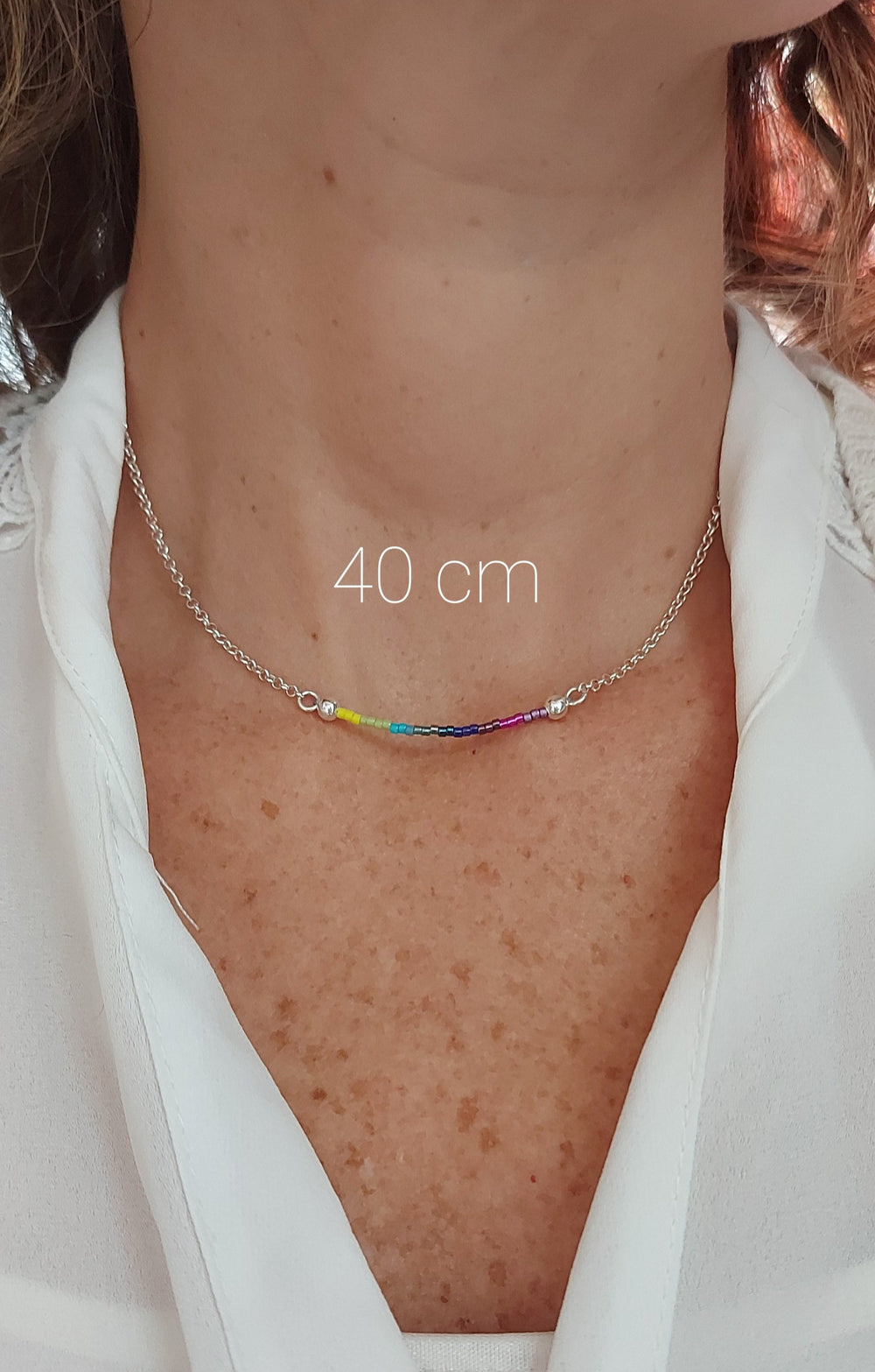Cadena Rolo plata con chaquiras