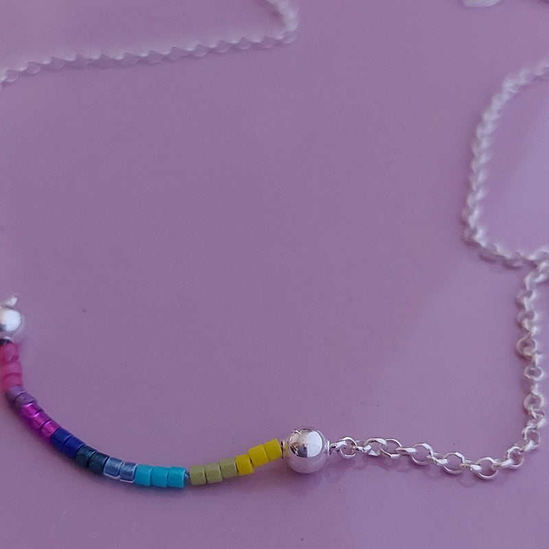 Cadena Rolo plata con chaquiras