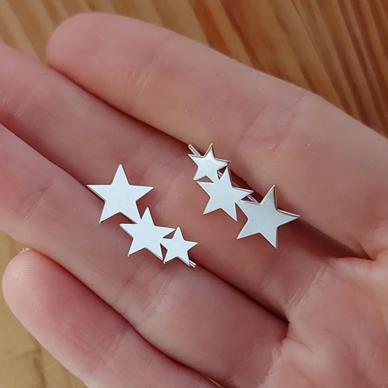 Aretes tipo Clippers estrellas