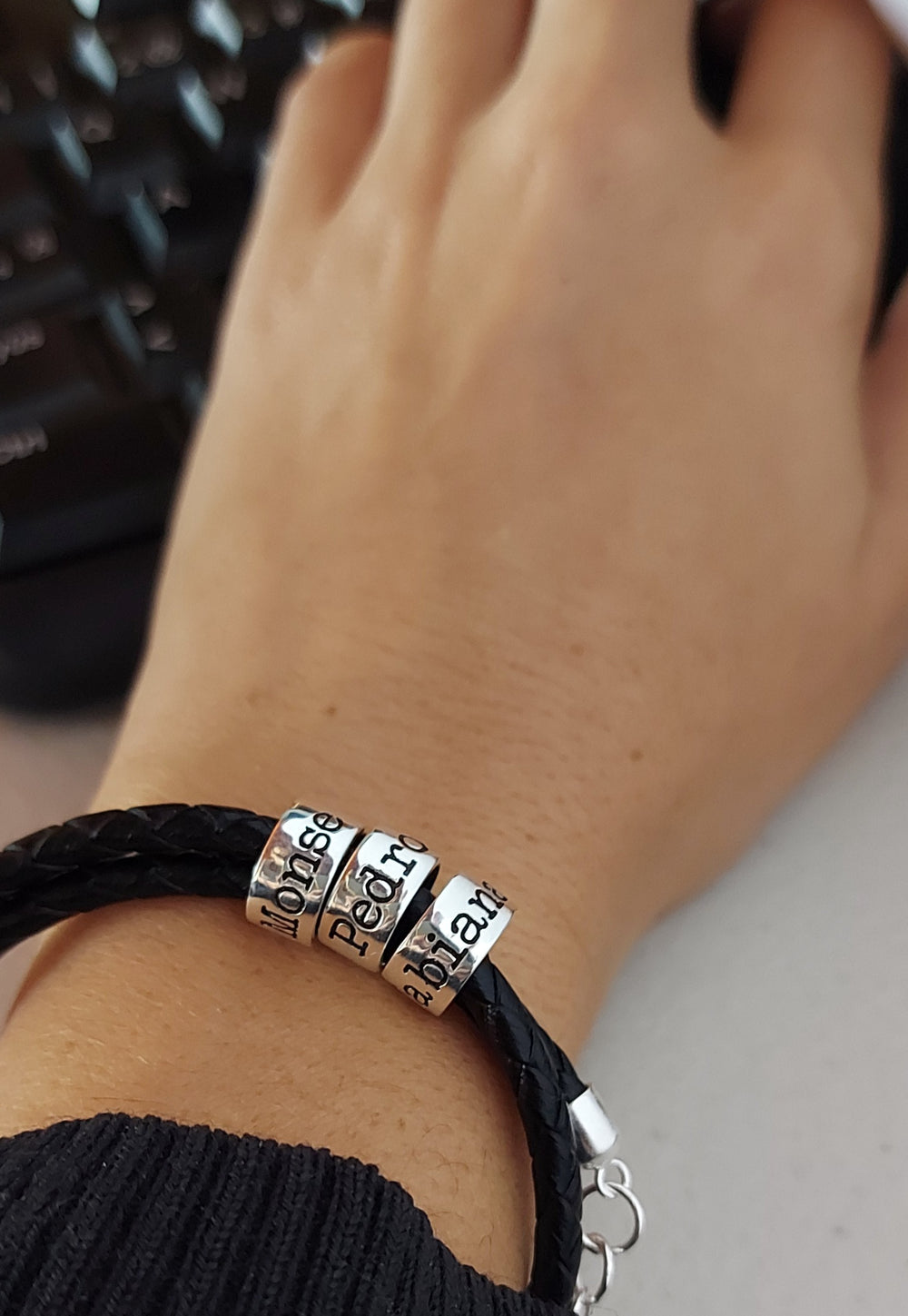 Pulsera Piel Cilindros Personalizada