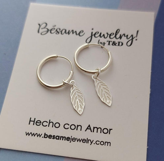 Aretes mini arracada Piercing hojas