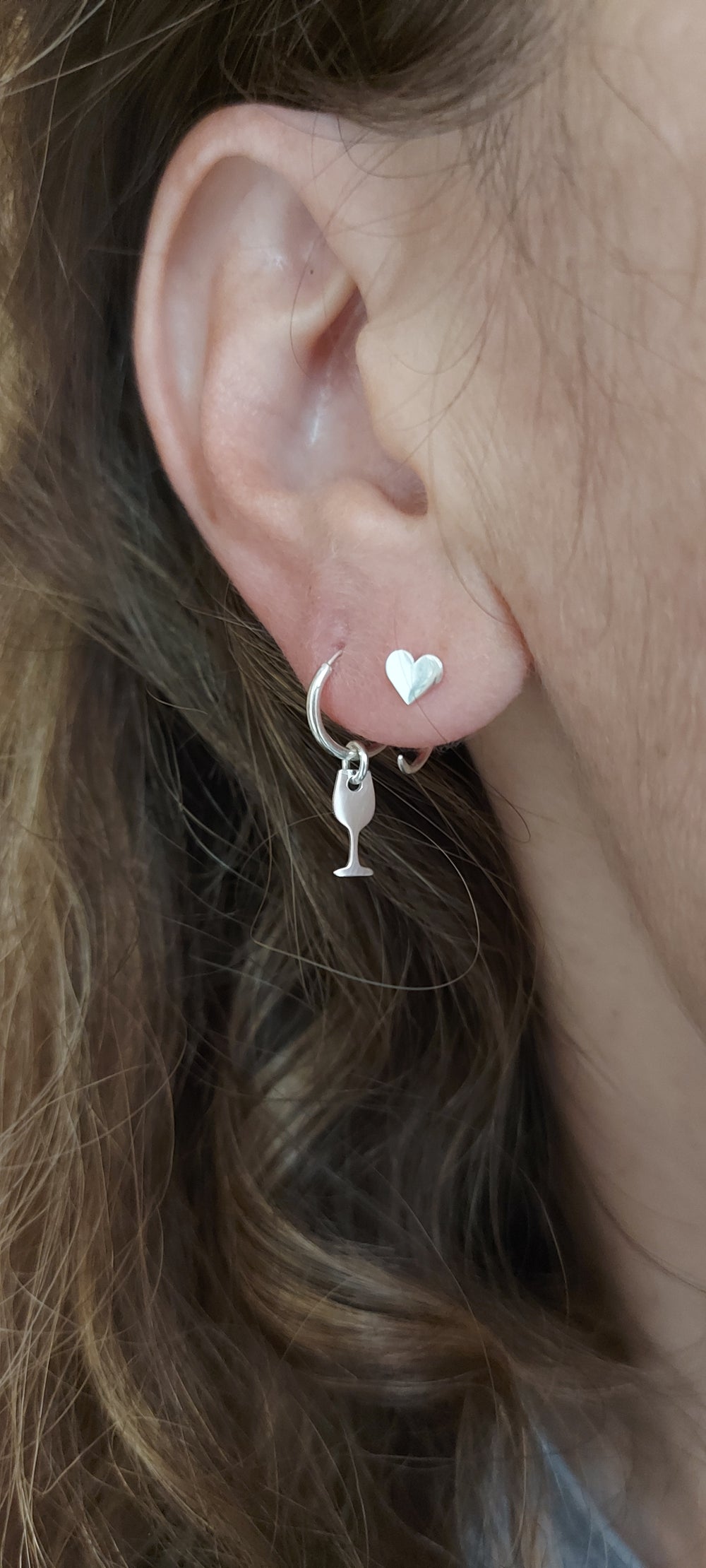 Aretes mini arracada piercing copa
